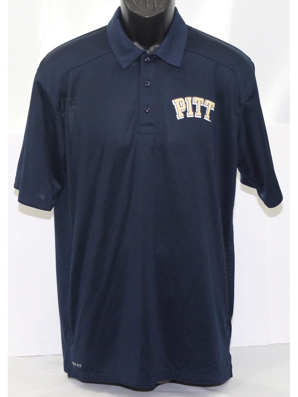 University of Pittsburgh Pitt Panthers Nike Dri-Fit Polo Shirt Mens Medium Navy